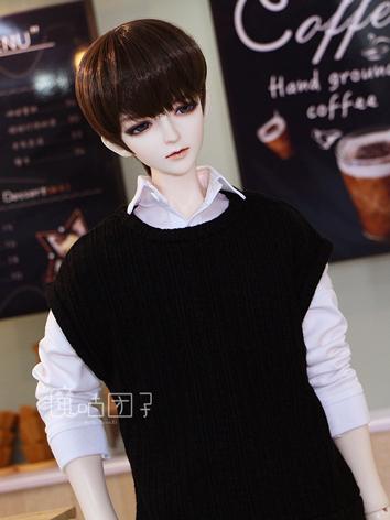 BJD Clothes Girl/Female/Boy/Male Black Sleeveless Sweater for 70CM/POPO68/SD16/SD/MSD Size Ball-jointed Doll