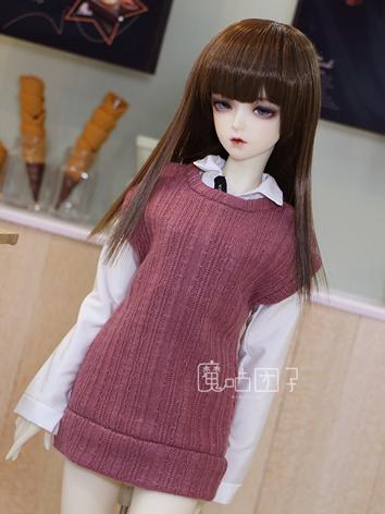 BJD Clothes Girl/Female Pink Sleeveless Sweater for SD16/SD/MSD Size Ball-jointed Doll