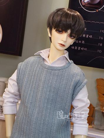 BJD Clothes Boy/Male Blue Sleeveless Sweater for 70CM/POPO68/SD/MSD Size Ball-jointed Doll