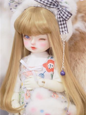 BJD Girl Wig Gold/Brown Long Hair for SD/MSD/YOSD Size Ball-jointed Doll