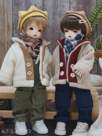 Bjd Clothes Boy Coat T-shirt and Suspender Trousers Outfit Suit for MSD/YOSD Ball-jointed Doll