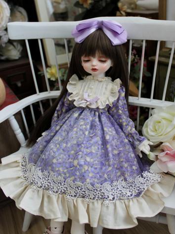 BJD Clothes Girl Western Style Purple Dress for SD/MSD/YOSD Size Ball-jointed Doll