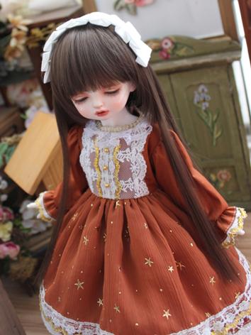 BJD Clothes Girl Western Style Brown Dress for SD/MSD/YOSD Size Ball-jointed Doll