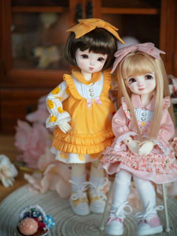 BJD Clothes Girl/Female Yellow/Pink Dress Suit for YOSD Size Ball-jointed Doll