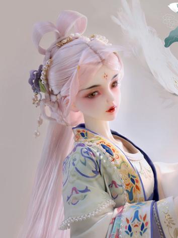 BJD 1/3 Wig Goddess Lo ancient style set hair - Huafu/Pink WG321011 for SD Size Ball-jointed Doll