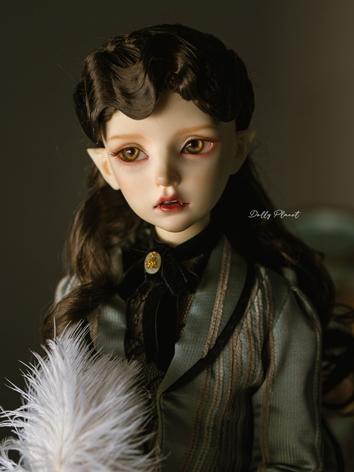 BJD Wig Girl/Female Dark Brown Long Curly Hair Ancient Style for SD Size Ball-jointed Doll