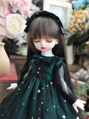 BJD Clothes Girl Western Style Green Dress for SD/MSD/YOSD Size Ball-jointed Doll