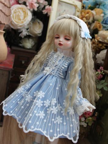 BJD Clothes Girl Western Style Blue Dress for SD/MSD/YOSD Size Ball-jointed Doll