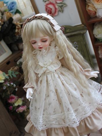 BJD Clothes Girl Western Style Beige Dress for SD/MSD/YOSD Size Ball-jointed Doll