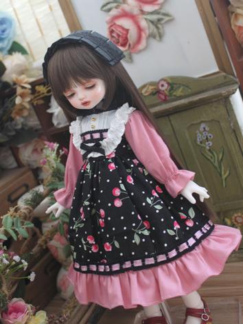 BJD Clothes Girl Western Style Black&Pink Dress for SD/MSD/YOSD Size Ball-jointed Doll