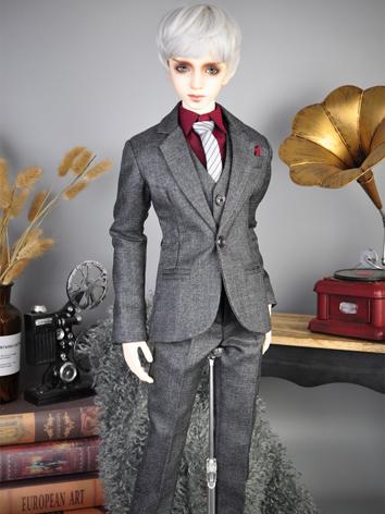 BJD Clothes Boy Grey Suit Set for 65cm/70cm/73cm/SD/MSD Size Ball-jointed Doll