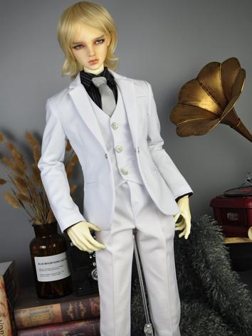 BJD Clothes Boy White Suit Set for 65cm/70cm/73cm/SD/MSD Size Ball-jointed Doll