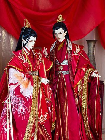 BJD Clothes Boy/Girl Red Ancient Outfit Set (Feng Qiu Huang) for SD/70CM Ball-jointed Doll