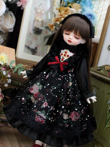 BJD Clothes Girl Western Style Black Dress for SD/MSD/YOSD Size Ball-jointed Doll