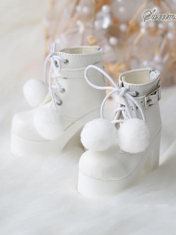 Bjd 1/4 Girl Shoes White Highheels for MDD Ball-jointed Doll