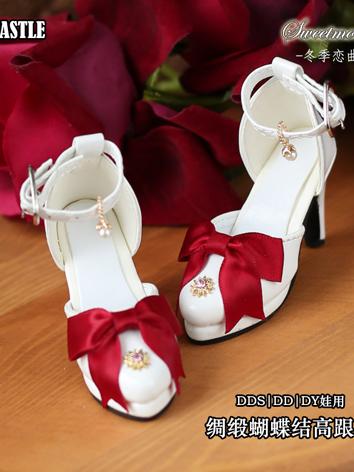Bjd 1/3 Girl Shoes White/Black Highheels for SD/DD Size Ball-jointed Doll