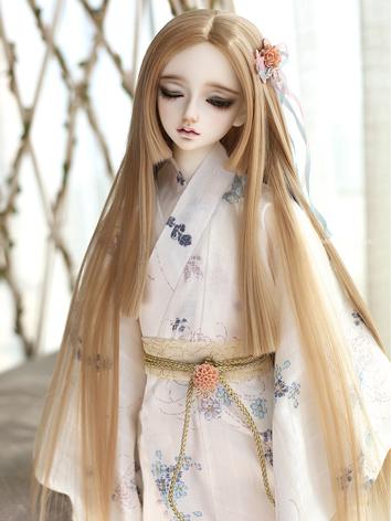 BJD Wig Girl Gold Straight Long Hair for SD/MSD/YOSD Size Ball-jointed Doll