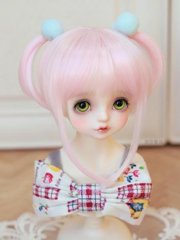 BJD Wig Girl Gold/Wine/Pink/Beige Double Ponytails Long Hair for SD/MSD/YOSD Size Ball-jointed Doll