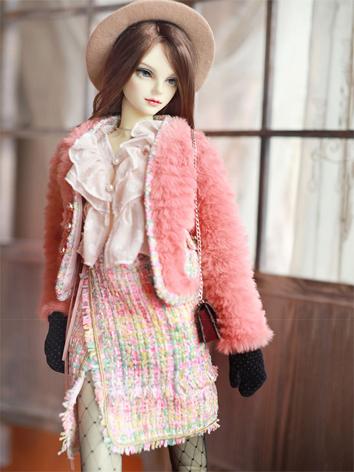 BJD Girl Pink Coat + Skirt for SD Size Ball-jointed doll