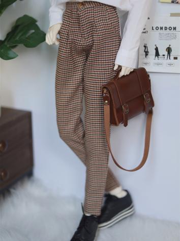 BJD Clothes Brown Grid Trousers A358 for MSD/SD/POPO68/70cm Size Ball-jointed Doll