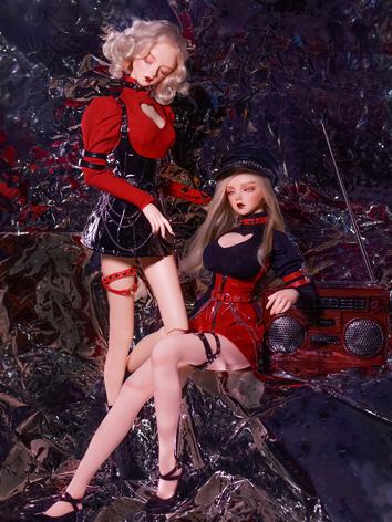 BJD Clothes Female/Girl Black Red Jumpsuit Skirt Outfit Red Heart Queen for MSD/SD/POPO68/70CM Size Ball-jointed Doll