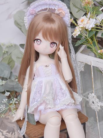 BJD Wig Girl Light Brown Long Straight Hair for SD/MSD Size Ball-jointed Doll