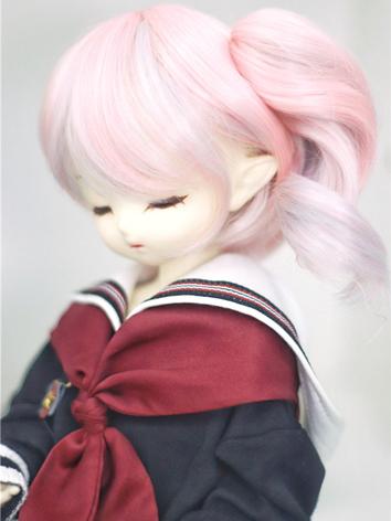 BJD Wig Girl Pink Long Curly Hair for SD/YOSD Size Ball-jointed Doll