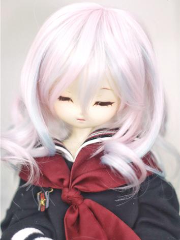 BJD Wig Girl Pink Long Curl...