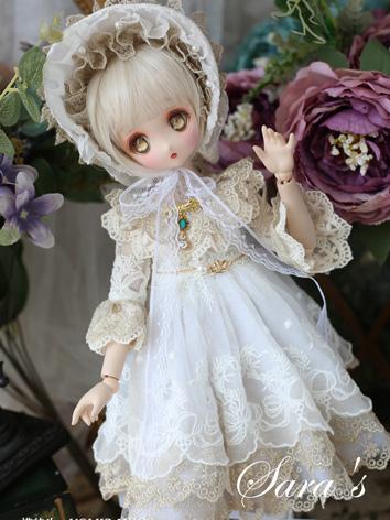 BJD Clothes 1/4 Girl Pink Lace Dress Set for MSD/MDD size Ball-jointed Doll