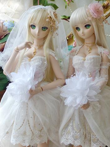 BJD Clothes Girl Wedding Dress for DD/SD Ball-jointed Doll