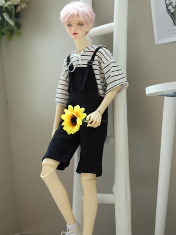 BJD Clothes White/Black Suspender Trousers A373 for MSD/SD/POPO68/70cm Size Ball-jointed Doll