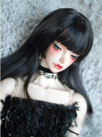 BJD Wig Girl Black Straight Wig Hair for SD/MSD/YOSD Size Ball-jointed Doll