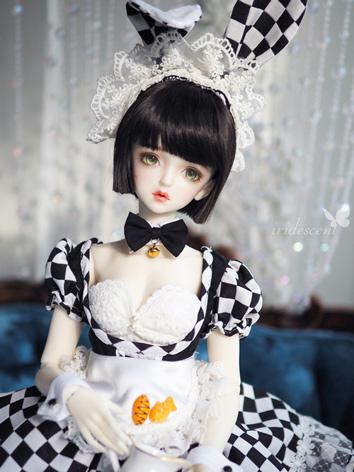 1/3 Clothes BJD Girl White&Black Dress for SDGR/SD10/SD16 Ball-jointed Doll
