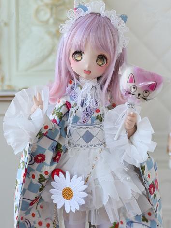 BJD Clothes Girl Blue/Pink Kimono Dress Fit for MSD/MDD Size Ball-jointed Doll