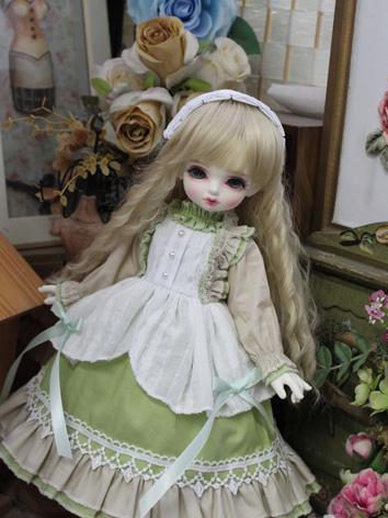 BJD Clothes Girl Green Western Style Dress for MSD/YOSD Size Ball-jointed Doll
