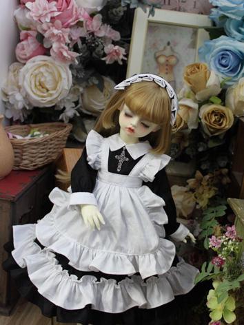 BJD Clothes Girl White Western Style Dress for SD/MSD/YOSD Size Ball-jointed Doll