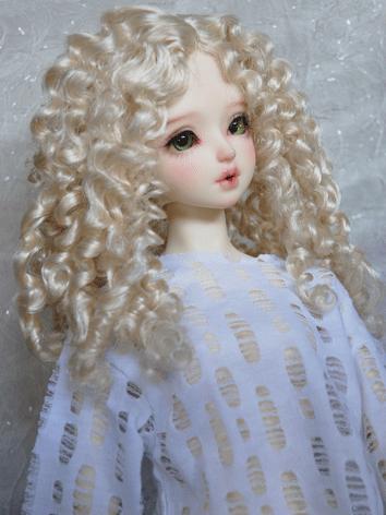 BJD Girl Wig Light Gold Long Curly Hair for SD/MSD/YOSD Size Ball-jointed Doll