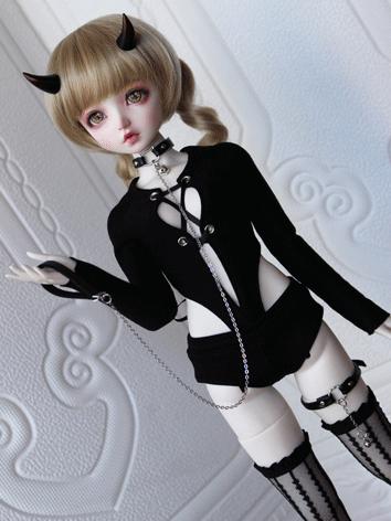 BJD Clothes Girl/Boy Black Tops and Shorts Outfit Suit for MSD/SD Ball-jointed Doll