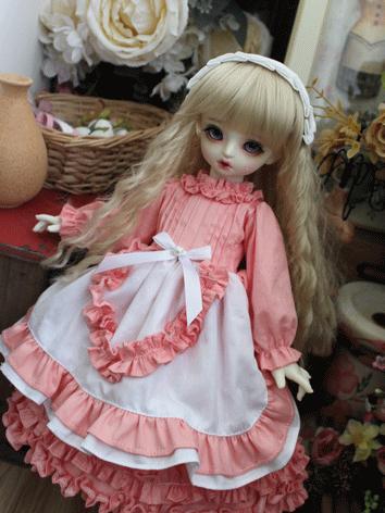 BJD Clothes Girl Pink Western Style Dress for SD/MSD/YOSD Size Ball-jointed Doll