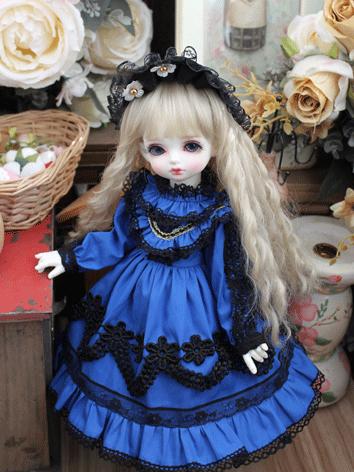 BJD Clothes Girl Blue Western Style Dress for SD/MSD/YOSD Size Ball-jointed Doll