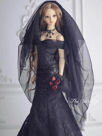 BJD Clothes Girl Black Wedding Dress for SD16/SDGR Ball-jointed Doll