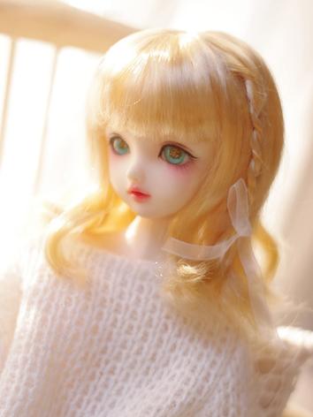 BJD Wig Girl Dark Brown/Gold Hair for SD/MSD/YOSD Size Ball-jointed Doll
