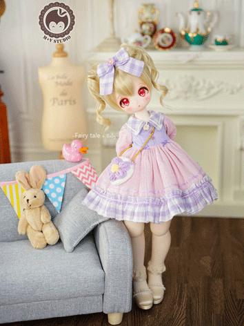 BJD Clothes Girl Pink&Purple Dress for MSD/MDD Size Ball-jointed Doll