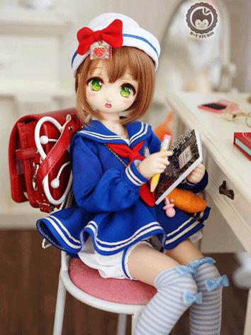 BJD Clothes Girl Blue/Brown Sailor Suit for MSD/MDD Size Ball-jointed Doll