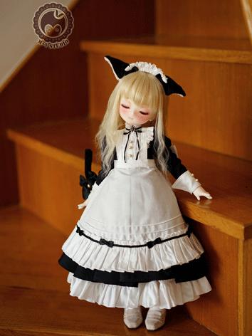 BJD Clothes Girl Apron Dress Outfit for MSD Size Ball-jointed Doll