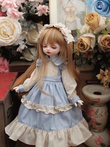 BJD Clothes Girl Western Style Blue Dress for SD/MSD/YOSD Size Ball-jointed Doll