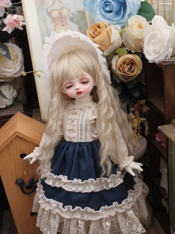 BJD Clothes Girl Navy Blue Western Style Dress for SD/MSD/YOSD Size Ball-jointed Doll