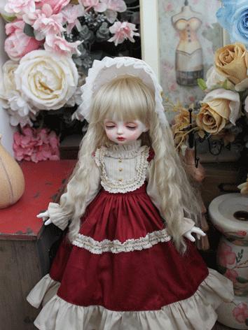 BJD Clothes Girl Wine Western Style Dress for SD/MSD/YOSD Size Ball-jointed Doll