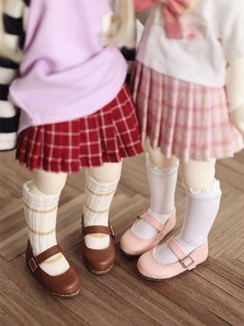 BJD Shoes Girl/Boy Pink/White/Black/Brown Flat Shoes for YOSD Size Ball-jointed Doll