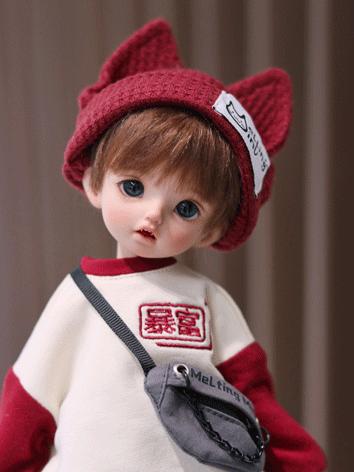 BJD Hat Girl/Boy Black/Red Hat for MSD/YOSD Size Ball-jointed Doll